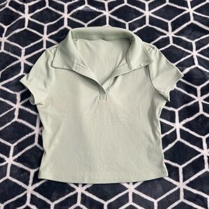 Mint Green Collared Women's Top